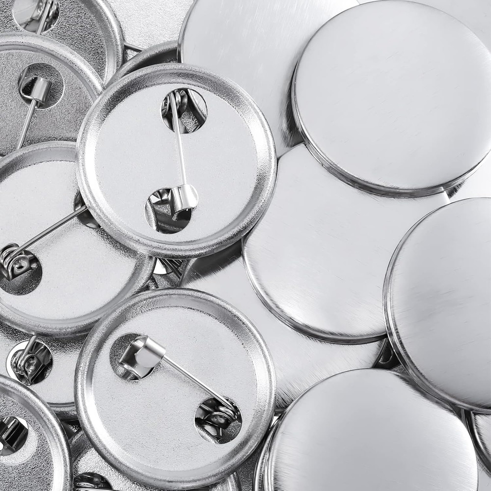 300 Piece Blank Badge Button Kit for Button Maker Machine, Includes Metal Shells