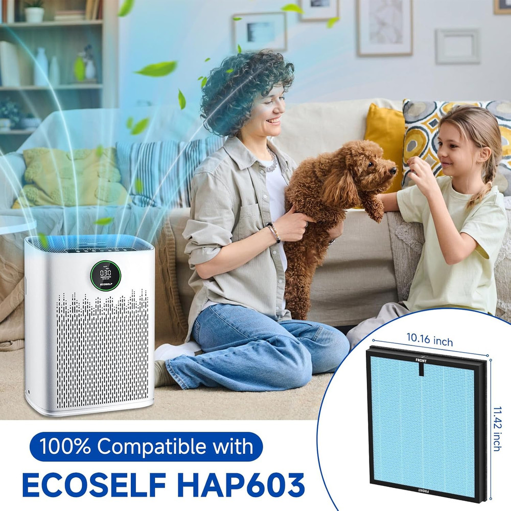 2 Pack HAP603 Replacement Filter Compatible with ECOSELF HAP603 / HAP603WF
