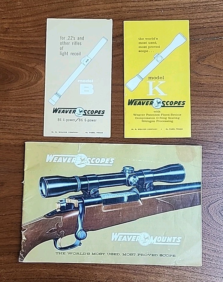 Weaver Scopes Catalog & Pamphlets Model K, Model B, 1960 Catalog