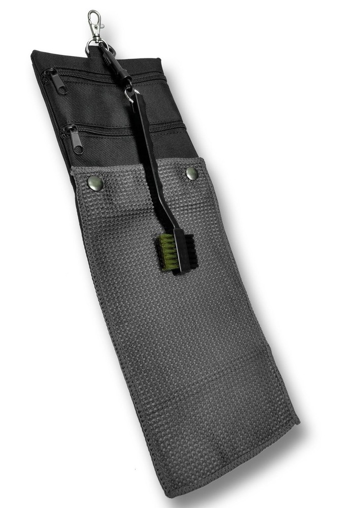 CaddyDaddy Golf Golf Accessory Bag, Towel & Brush Set, Grey