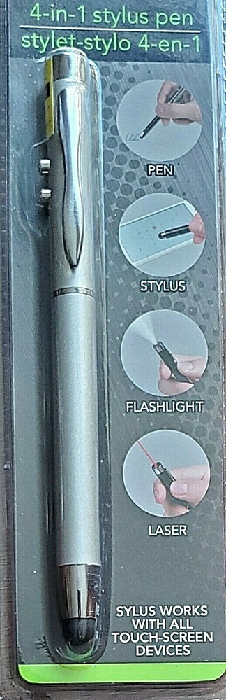 Stylus Pen with Flashlight and colored Red Pointer-Black Ink (Ships from U.S.)