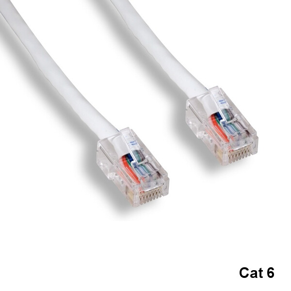 KNTK White 5ft Cat6 UTP Non-Booted Ethernet Patch Cable 24AWG 550MHz Networking