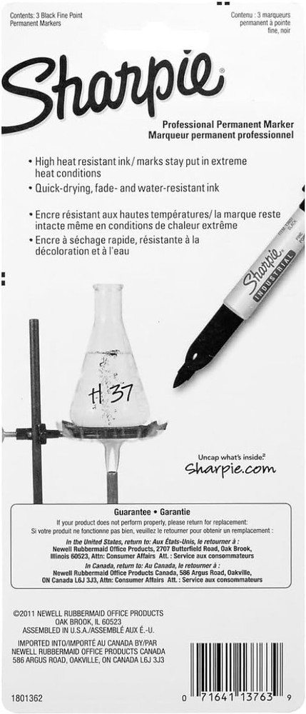 Industrial-Grade Fine Point Permanent Markers - 3-Pack