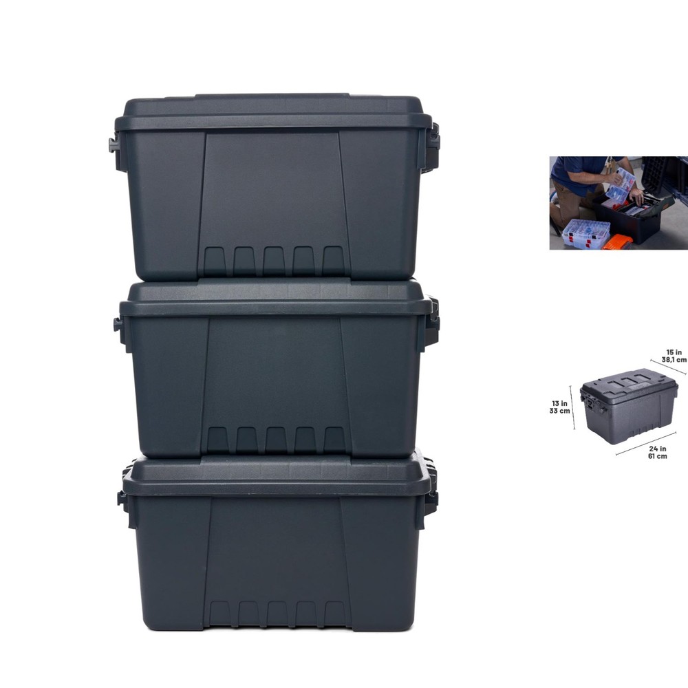 High-Impact Charcoal Storage Trunks - Modern Design for Efficient Organization