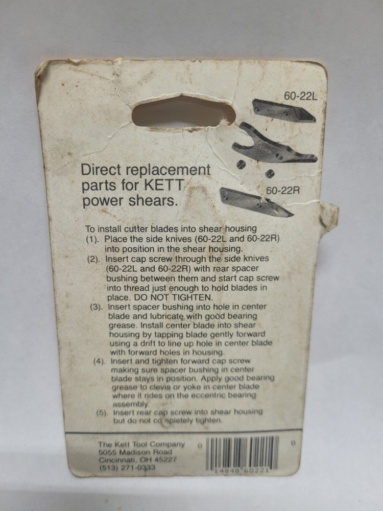 Kett 60-22L Double Cut Shear Side Knife Left