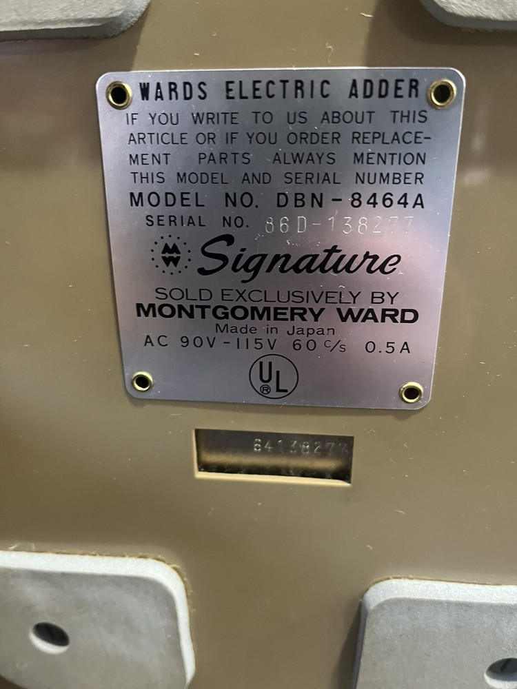 Vintage Signature Adding Machine Eight Nine