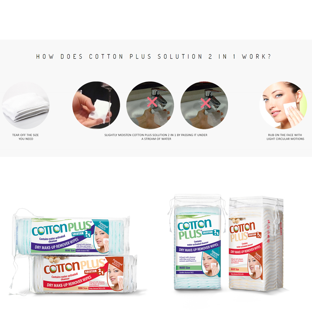 COTTON PLUS SOLUTION 2in1 - ARGAN MINI SIZE 80 Deep cleanser