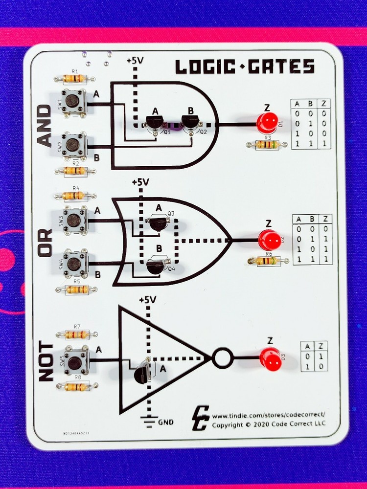 Logic Gates Learning Kit #2 - Transistors (Pre-Assembled)
