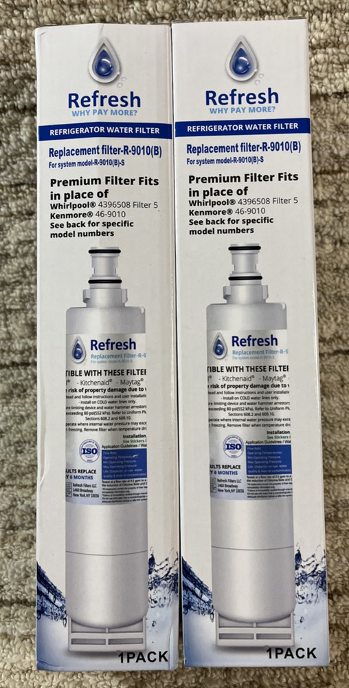 Refrigerator Water Filter Refresh R-9010 (B) BRAND NEW & SEALED, Lot of 2