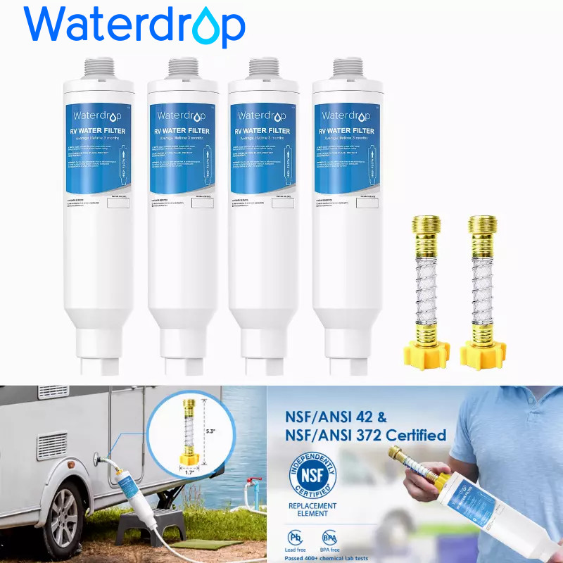 Waterdrop RV Water Filter, RV Inline Hose Water Filter with Hose Protector