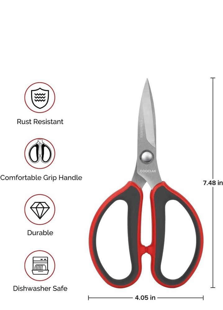 Cooclan Kitchen Scissors Stainless Blade Dishwasher Safe