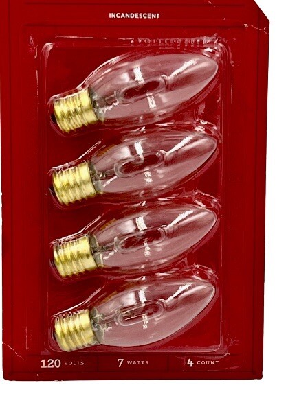 4 Pack C9 Clear Replacement Holiday Universal Light Bulbs 7 Watt 120 Volt Bulb