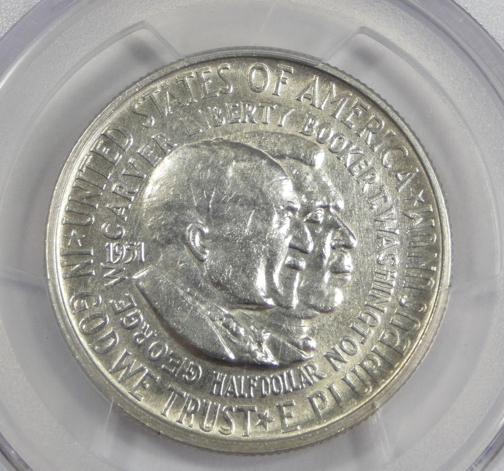 1951 Washington/Carver Commemorative Silver 50c PCGS Secure Plus MS 63