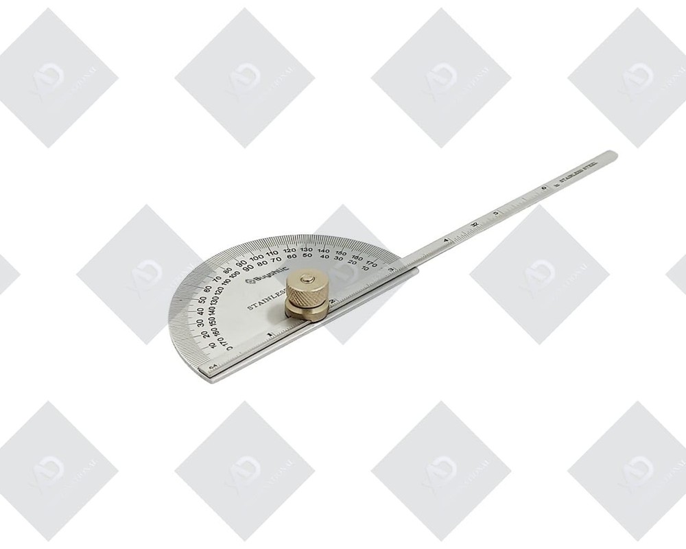 Stainless Steel Protractor 0-180 degrees Machine Tools degrees, Silver