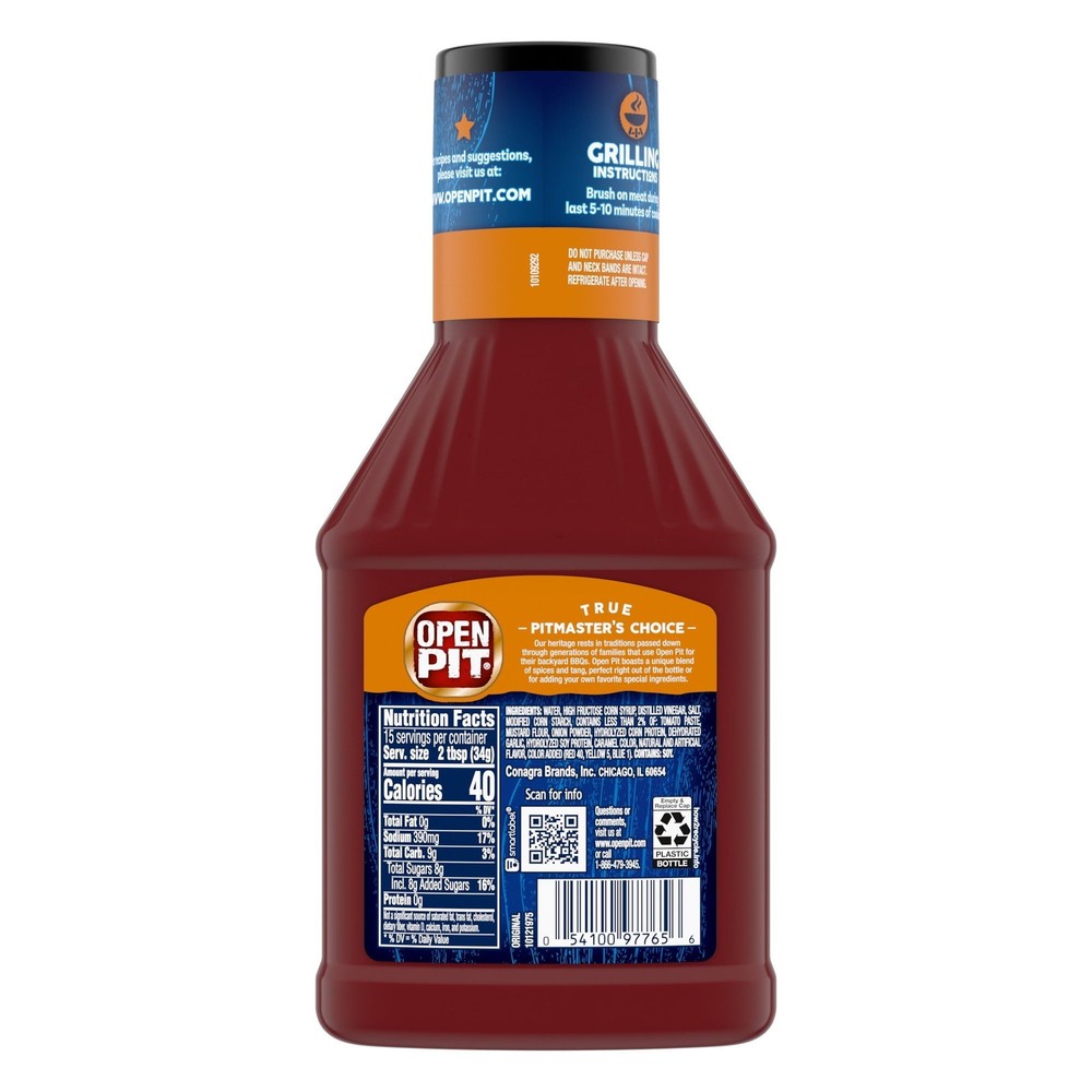 Open Pit Original Barbecue Sauce, Blue Label 18oz (4 Pack)