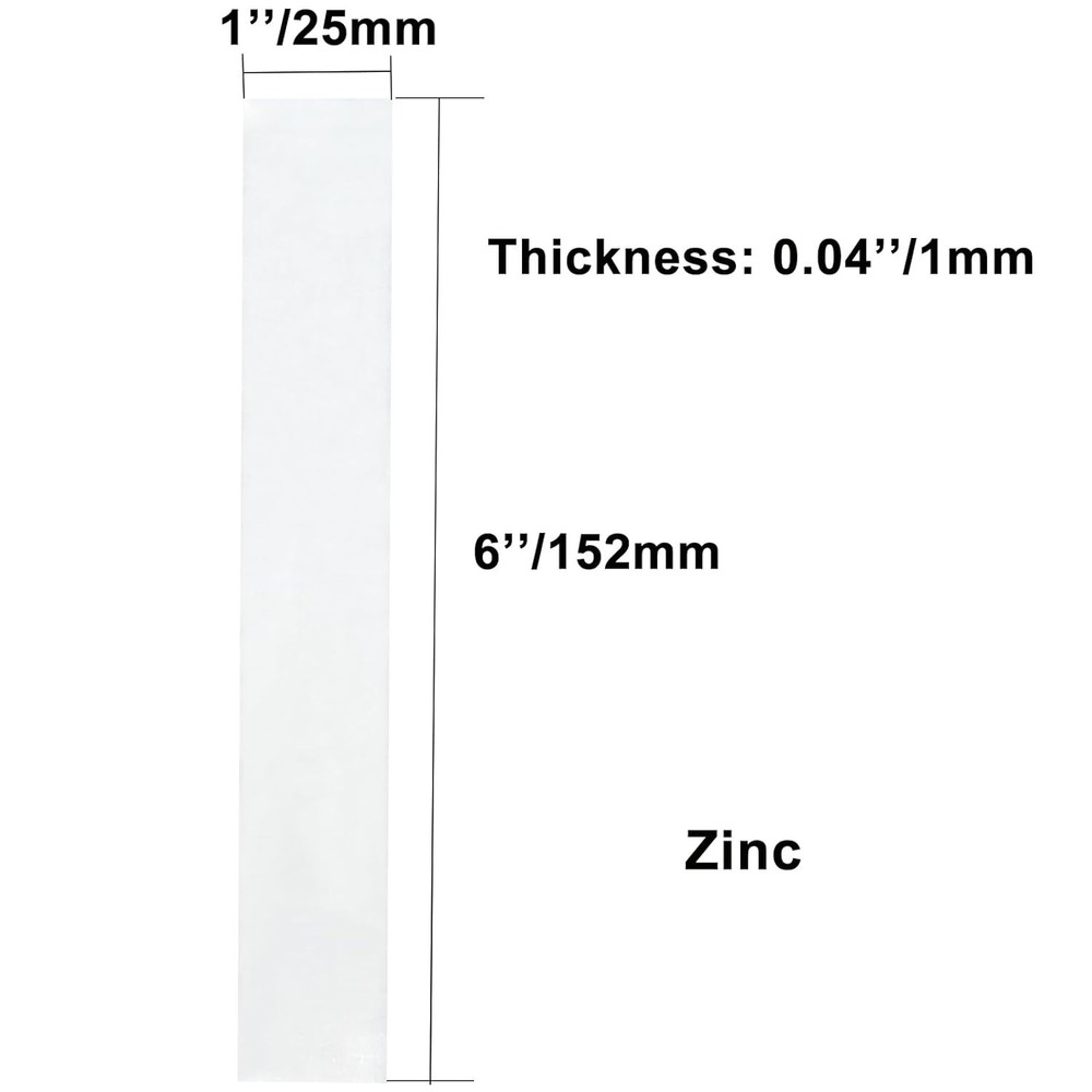 1 X 6 X 0.04 Inch Electroplating Anode Set-Nickel Sheet, Multicolor