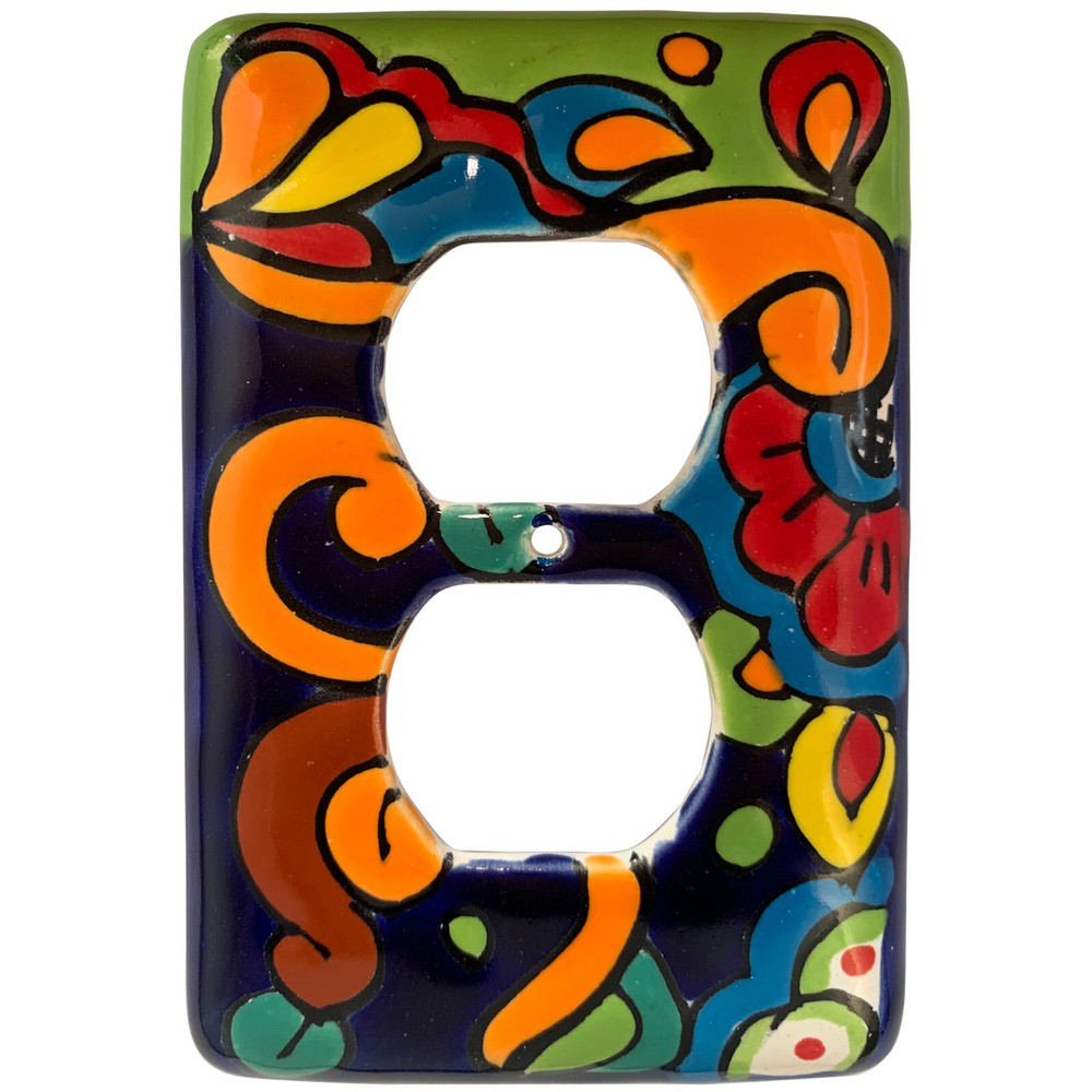 Mexican Ceramic Wall Plate Outlet Rainbow Switch Plate