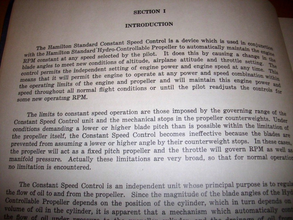 Hamilton Standard Controllable Constant Speed Service book