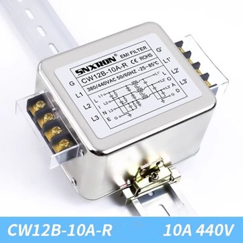 Three-phase CW12B-10A-R power filter 380V inverter rail type