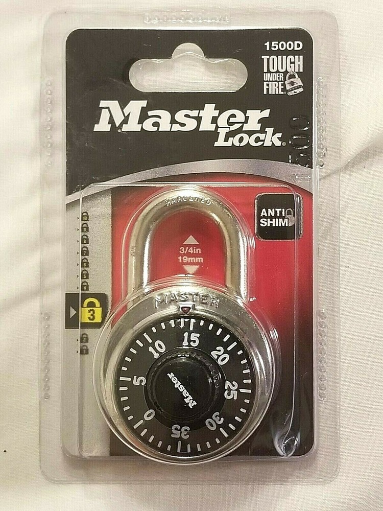 Master Lock Combination Locker Lock Black Dial Made In USA New