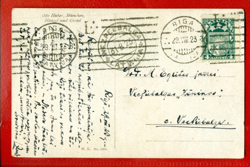 LATVIA LETTLAND 1923 RIGA POSTCARD machine cancel 330