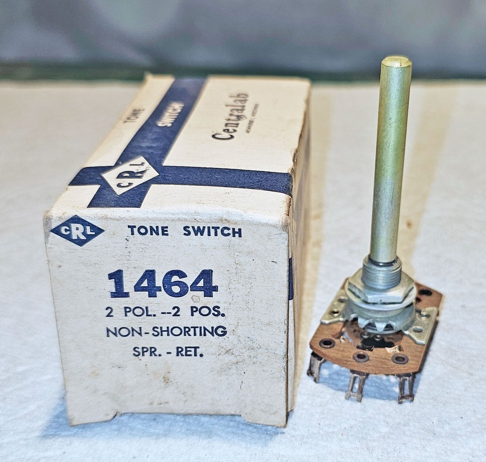 CENTRALAB 1464 Switch - 2 Pol - 2 Pos. Non-Shorting SPR-RET.