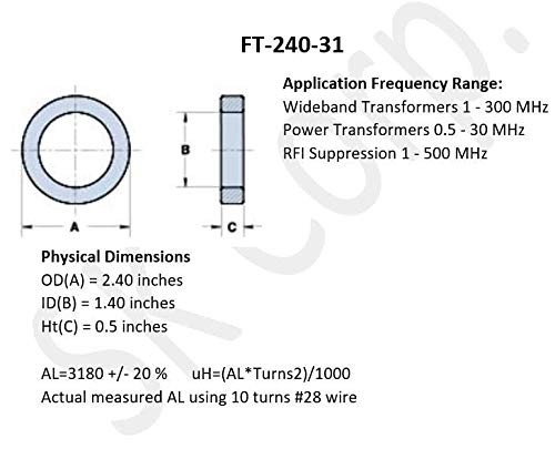 FT-240-31 Ferrite Toroid Core - | 31 Material