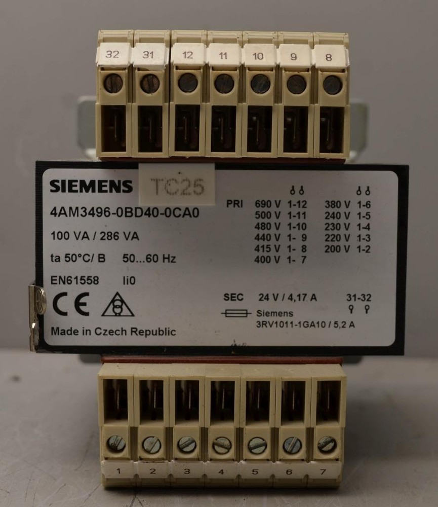 Siemens Transformer Model 4AM3496-0BD40-0CA0 ++
