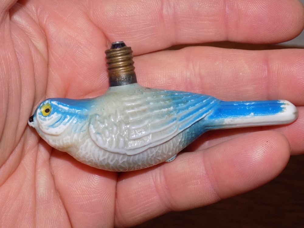 Vintage Glass Blue Bird Light Bulb