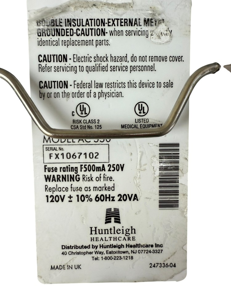 Flowtron Excel Arjo HuntLeigh MODEL: AC550