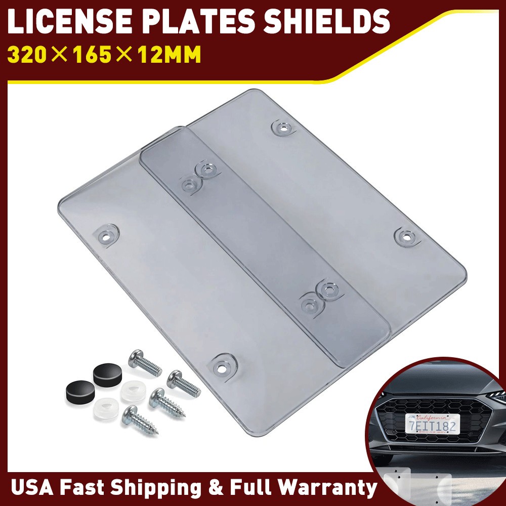 License Trim Plates 2 Pack Frame Decors Gray Bubble Protector For US Plate