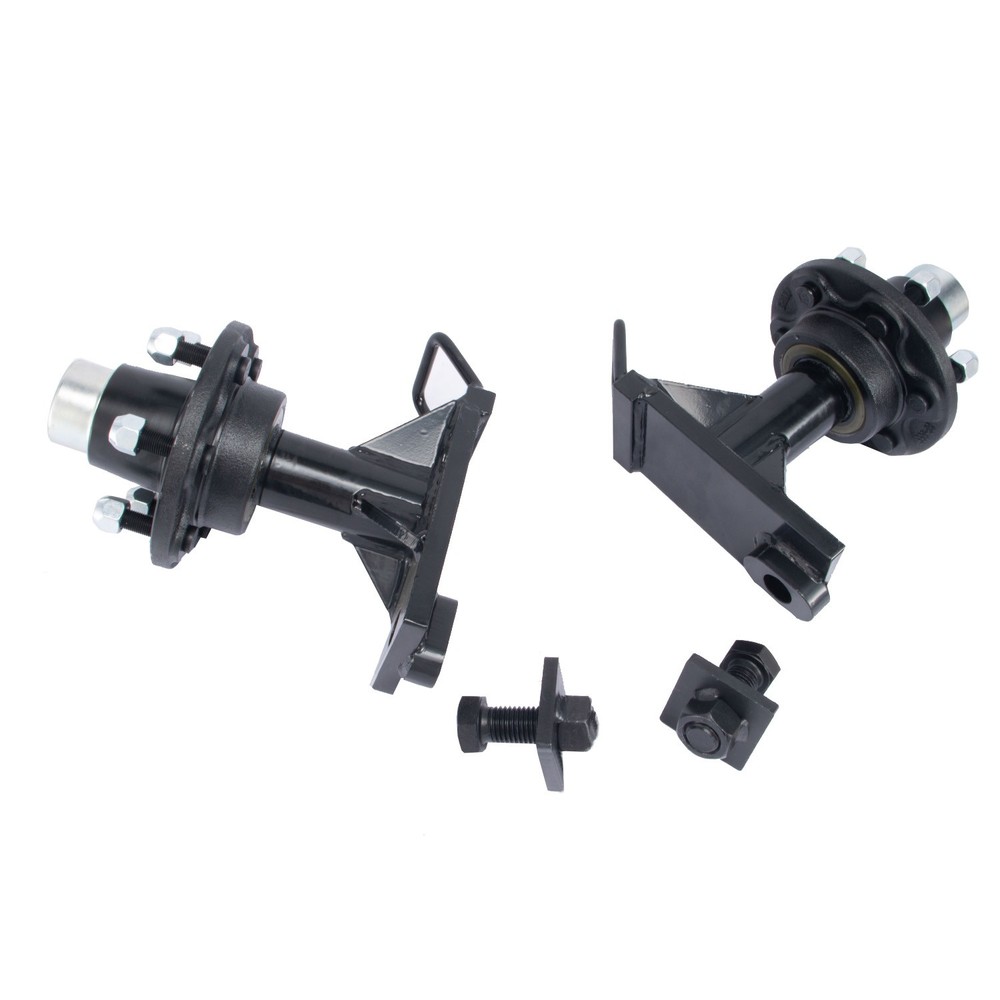 2pc Shipping Container Wheels 6x5.5 Lug Bolt-On Spindle Kit w/ Handle