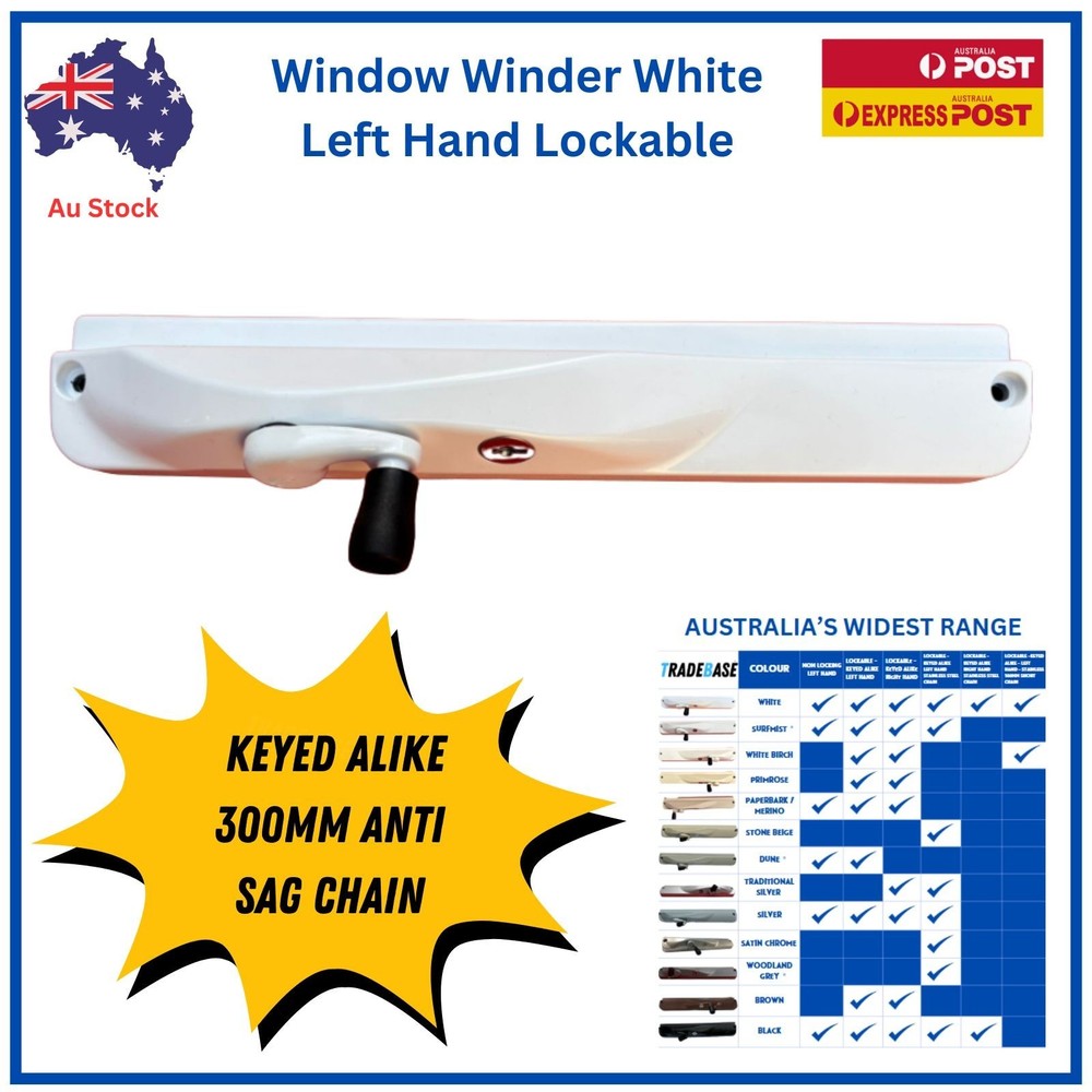 TRADEBASE Window Winder White- Lockable
