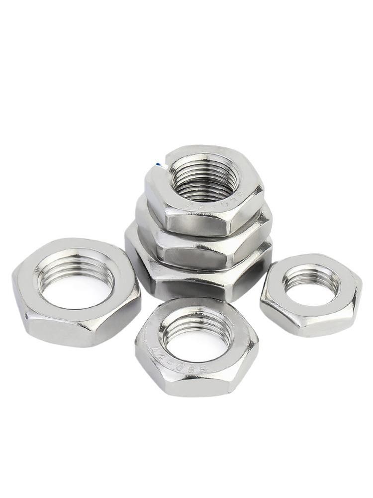 304 Stainless Steel Select Size M17 - M24 Thin Hex Nuts Right Hand Thread