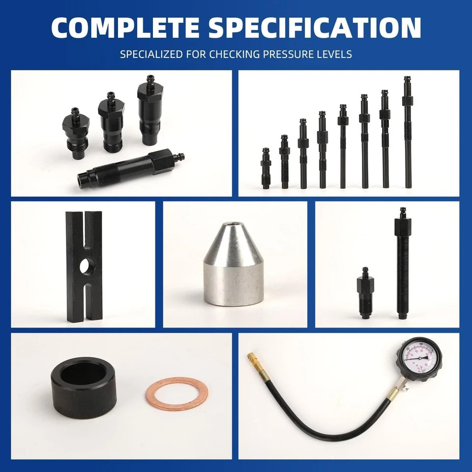 17pc Diesel Engine Compression Tester Kit, Diesel Compression Tester Cylinder...