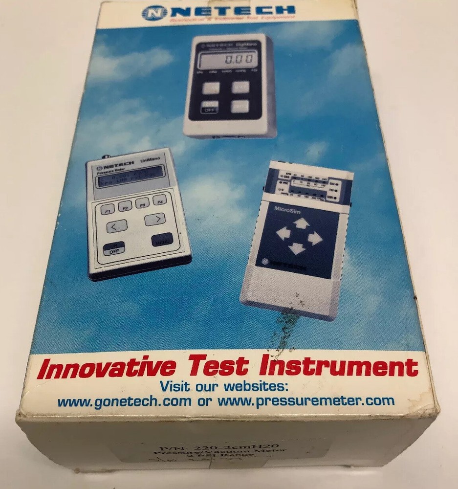 NETECH DIGIMANO PRESSURE / VACUUM METER 220-2CMH20
