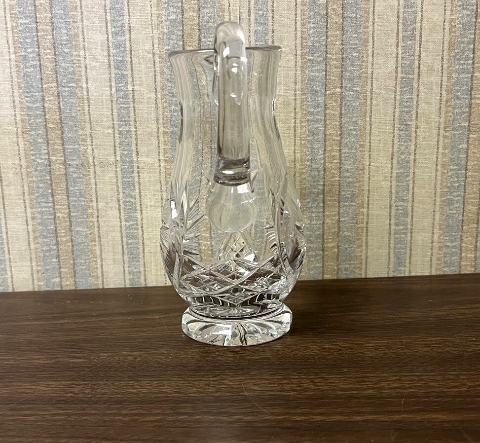 Lovely Cut Crystal Pitcher 7-1/2" Tall Unmarked
