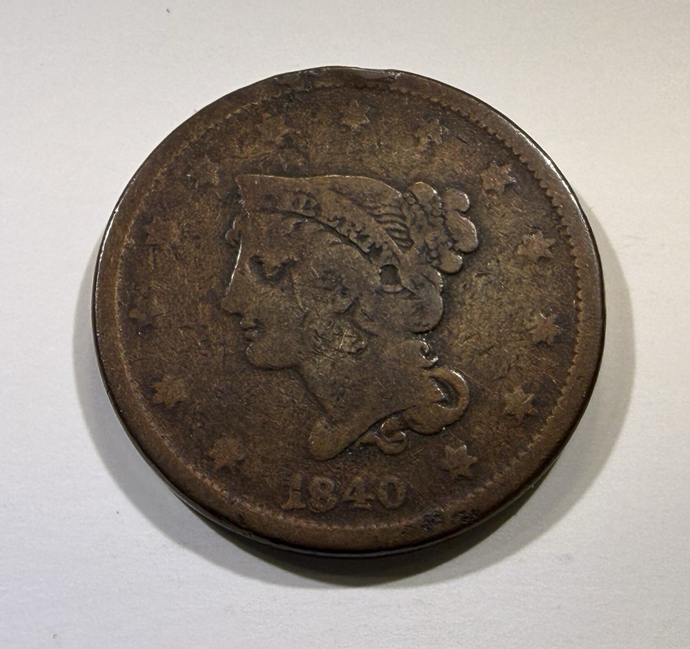 1840 'Small Date' Braided Hair Large Cent