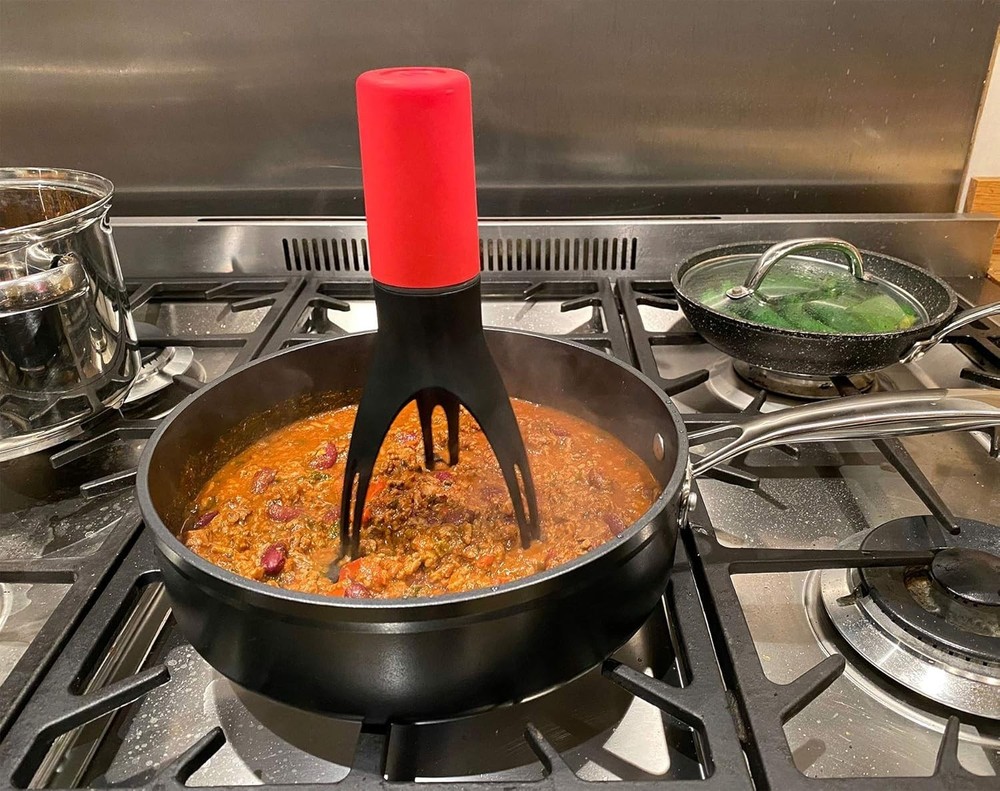 Red LED-Enhanced Automatic Stirrer with Hands-Free Operation - Kitchen Essential