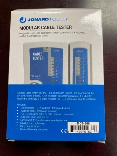 JONARD TOOLS MCT-468 Modular Cable Tester