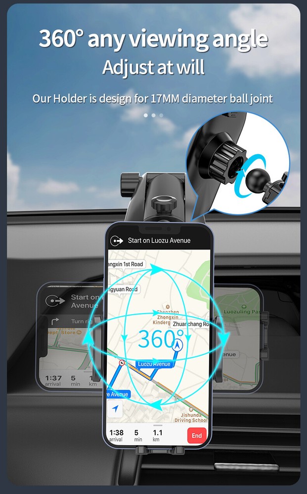 Dashboard Windshield Car Mount Phone Holder For Apple iPhone 17 Pro Max 17e Air