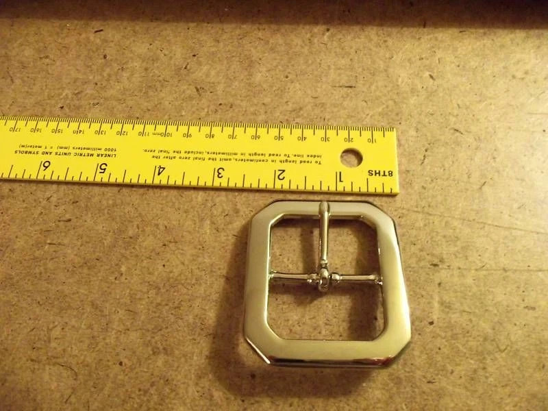1 1/2" Nickel Plated / Solid Brass Oblong Clipped Corner Buckle