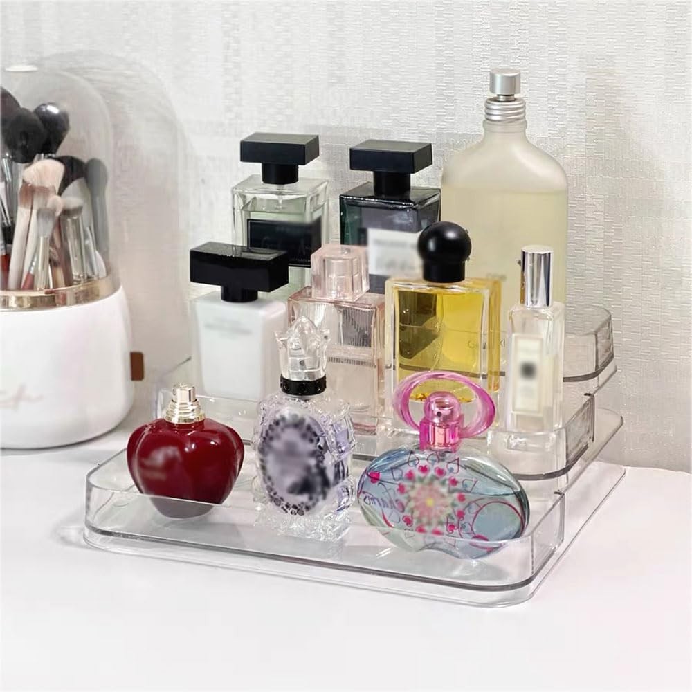 3 Tier Acrylic Display Riser, Clear Perfume 10.3" x 9.6" x 3.9",