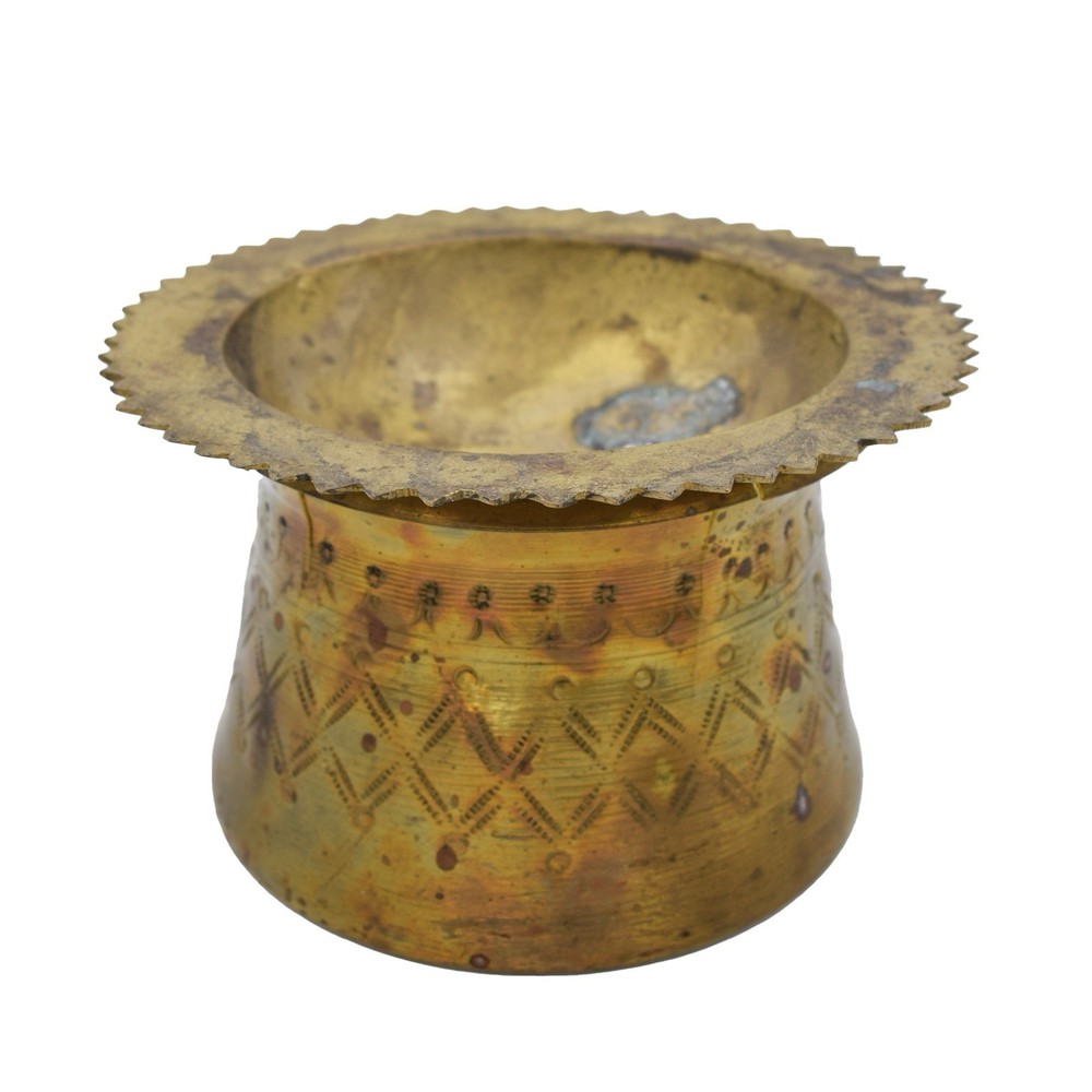 Vintage Solid Brass Middle Eastern Incense Ash Tray Set Stamped
