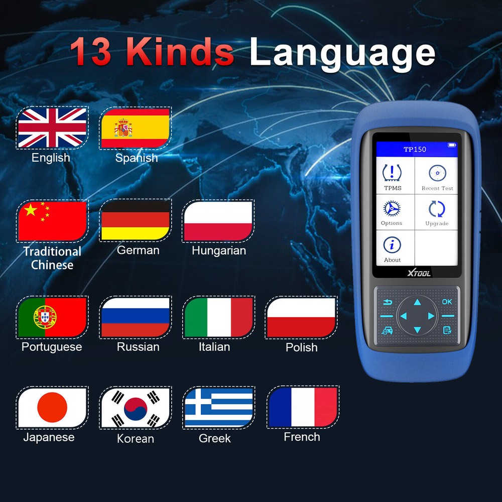 XTOOL TP150 TPMS Program TS100*4 Relearn Reset Activate Universal Tire Sensor