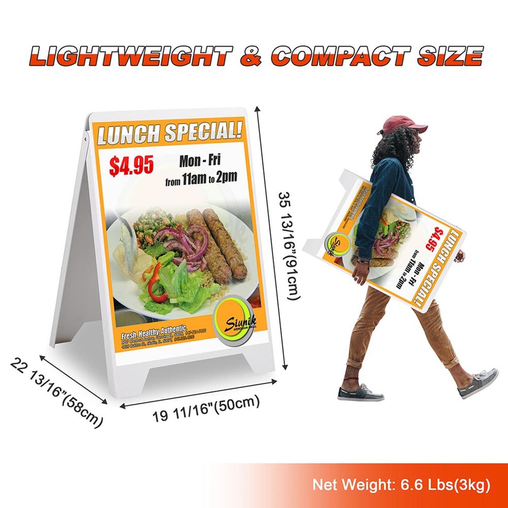 Double Side Sidewalk A-frame Folding Display Sign Sandwich Board Pavement 6 Pack