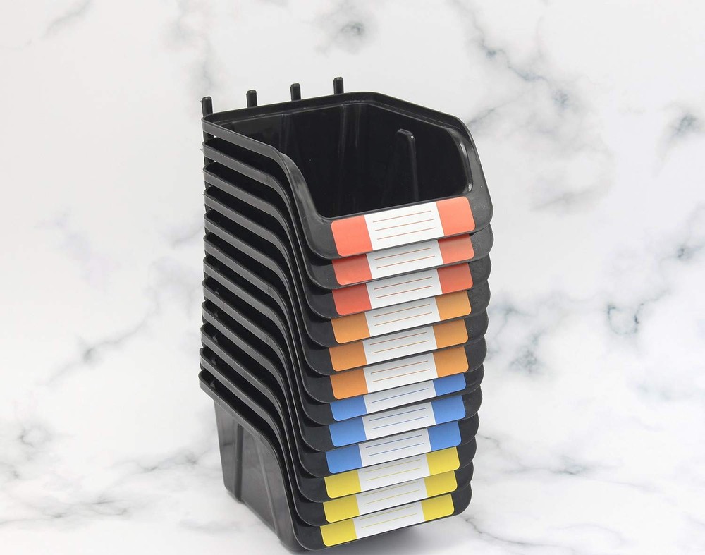 Pegboard Bins Kit 12 PACK Black Pegboard Parts Storage Tool Peg Borad Workben...