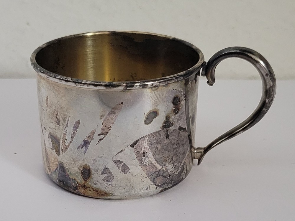 Tarnished Silver Baby Cup ONEIDA