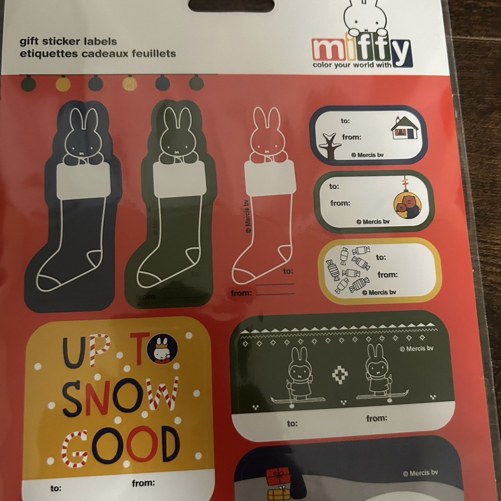 Miffy Christmas Gift Sticker Labels Sheets