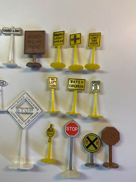 Plastic Signs for Railroad Layout- 27 Pieces